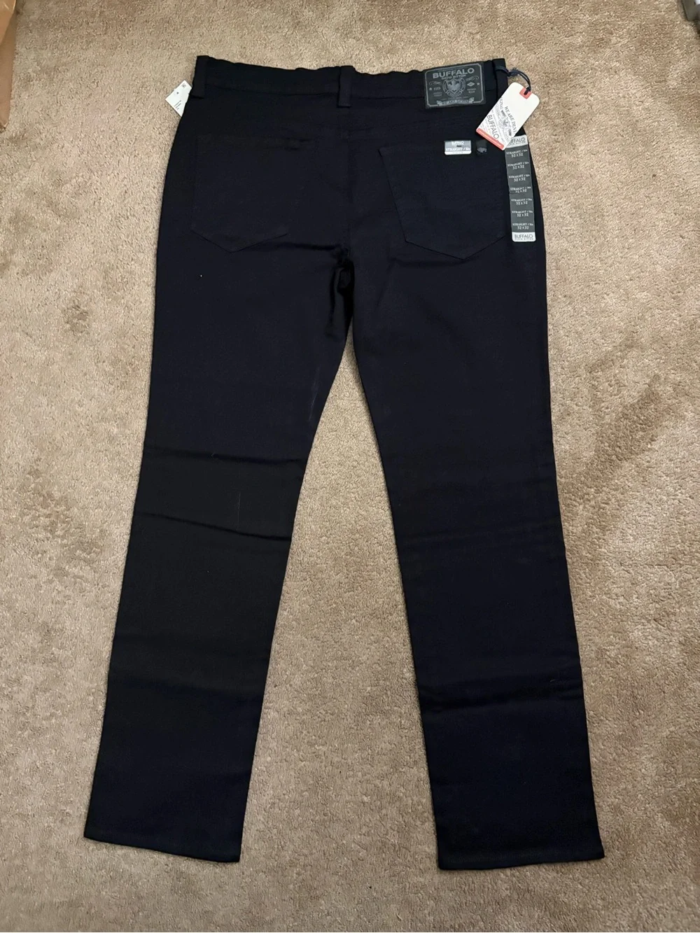 Buffalo By David Bitton Men's 32x32 Straight Six Straight Stretch Black Jeans